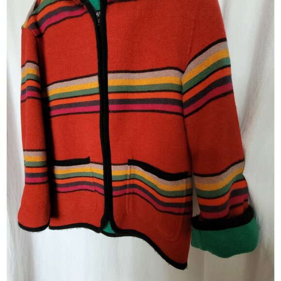 VTG Y2K The Limited Collection Striped Full Zip Blanket Coat Womens Size S - Picture 4 of 10